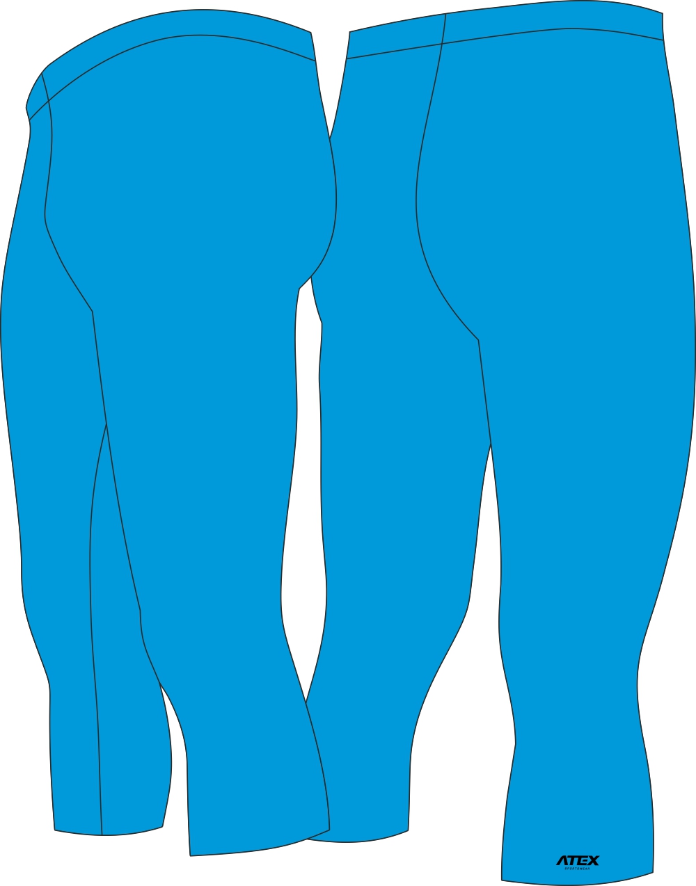 Atletické - trojštvrťové elastické bežecké nohavice